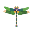 91043 STUDIO ROOF GREEN DRAGONFLY WALL ART W.47CM