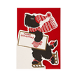 96646 ARCHIVIST SKATING SCOTTY DOG GREETING CARD AND ENVELOPE